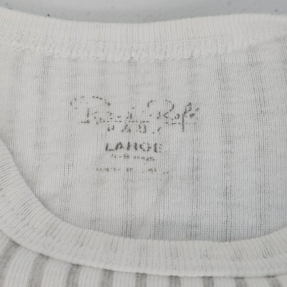 Rene Rofe Baby Bodysuit 6-9m One-Piece Short Sleeve Cotton White & Gray Stripes - Picture 5 of 9